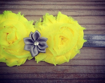 Grey and Yellow Girls Headband Multiple Colors Available