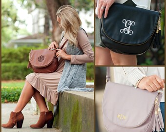 Monogrammed Crossbody Bag, Monogrammed Bag, Personalized Purse, Monogrammed Purse, Tassel Crossbody Bag, Crossbody Purse, Crossbody Bag