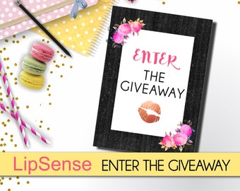 LipSense Enter The Giveaway Cards - Distributor LipSense Display - LipSense Marketing SeneGence Enter to Win - Giveaway LipSense Party Pack!