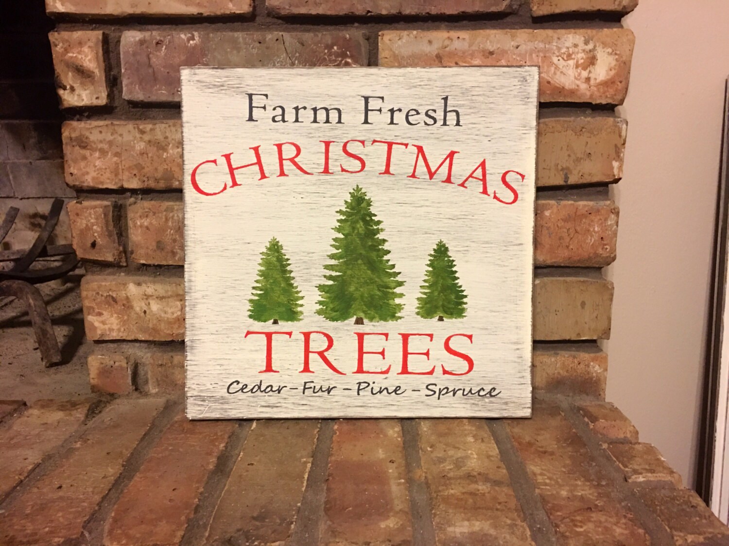 Christmas tree sign rustic holiday decor holiday sign