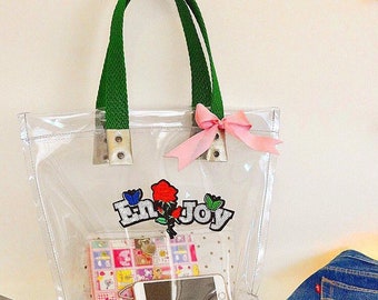Clear transparent tote bag super
