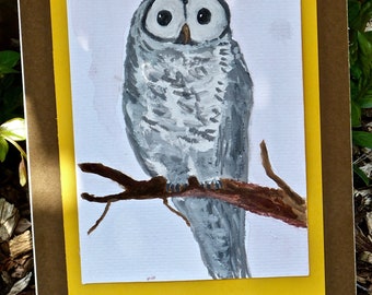 Oliver the Owl Hand-made Art Print
