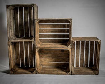 wooden vintage apple crates free delivery!