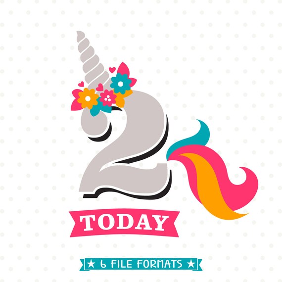 Download Unicorn Birthday SVG 2nd Birthday SVG Birthday iron on file