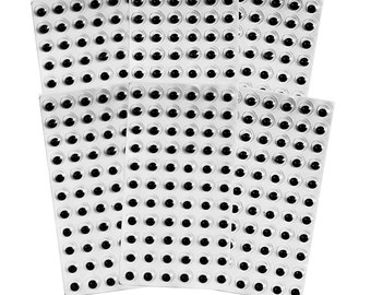10mm Black Self Adhesive wiggle googly sticky eyes on sheets 396