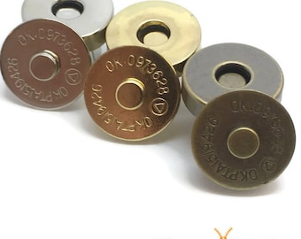 Magnetic snaps clasps fastenings - purses handbags craft buttons - 18mm or 14mm