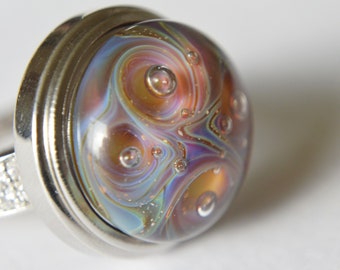 Collectable Artisan Handmade Lampwork Glass Snap Charm - Interchangeable Jewellery - Snap, Popper, Chunk, Button