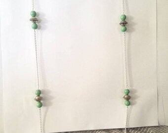 Beaded green statement necklace