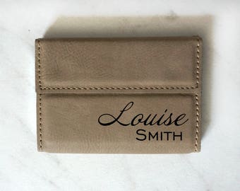 Custom Engraved Leather Business Card Case, Personalized Card Holder, Corporate Gifts, Boss Gift, Fathers Day Gift, Groomsmen Gifts