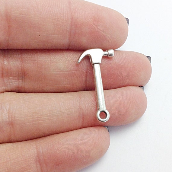 10 Hammer Charms Tool Charms Carpentry Charms Silver Hammer