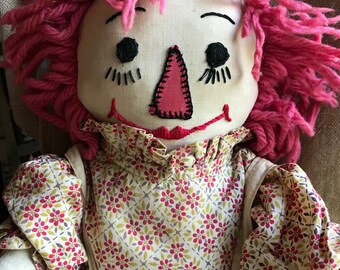 Old Handmade Raggedy Ann Doll