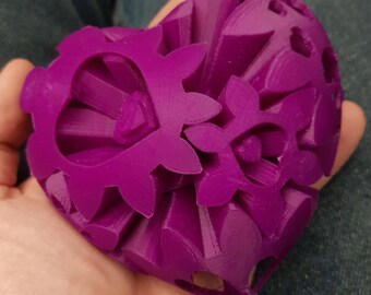 Valentines Steampunk Geared Heart Ornament with stand 3D Printed!