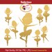 Silhouette Ballerina Clip Art Little Set Cliparts Cute girls Gold Golden ballerina illustration party ballet Digital elements pf00065-4
