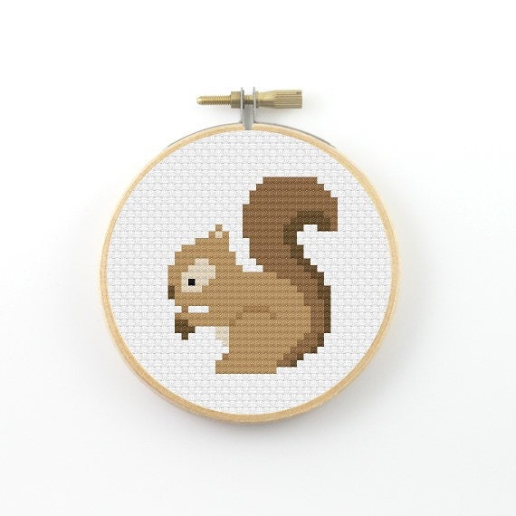 Squirrel cross stitch pattern animal cross stitch counted