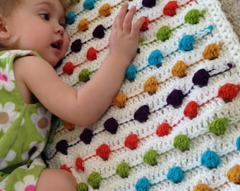 Crazy for Polka Dots Baby Blanket - PDF Crochet Pattern