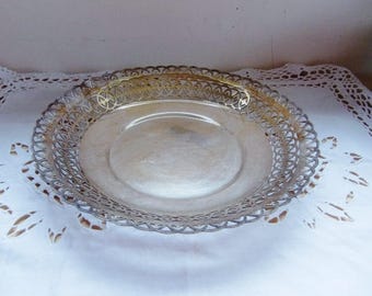 French Vintage Silver Plated Wire Basket ~ Silver Plated Fruit Bowl ~ silver plated Bread Basket