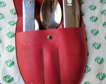 STORE CLOSING May 16 -- Make Offer Vintage Official Girl Scout Utensils and case 1960's 0r earlier
