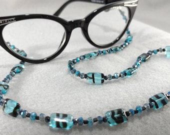 Black and Blue One of a Kind Eyeglasses/Reading Glasses Chain