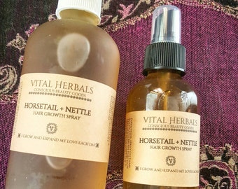 herbal hair growth spray . Organic hair growth spray. Nettle and horsetail hair spray, hair growth product