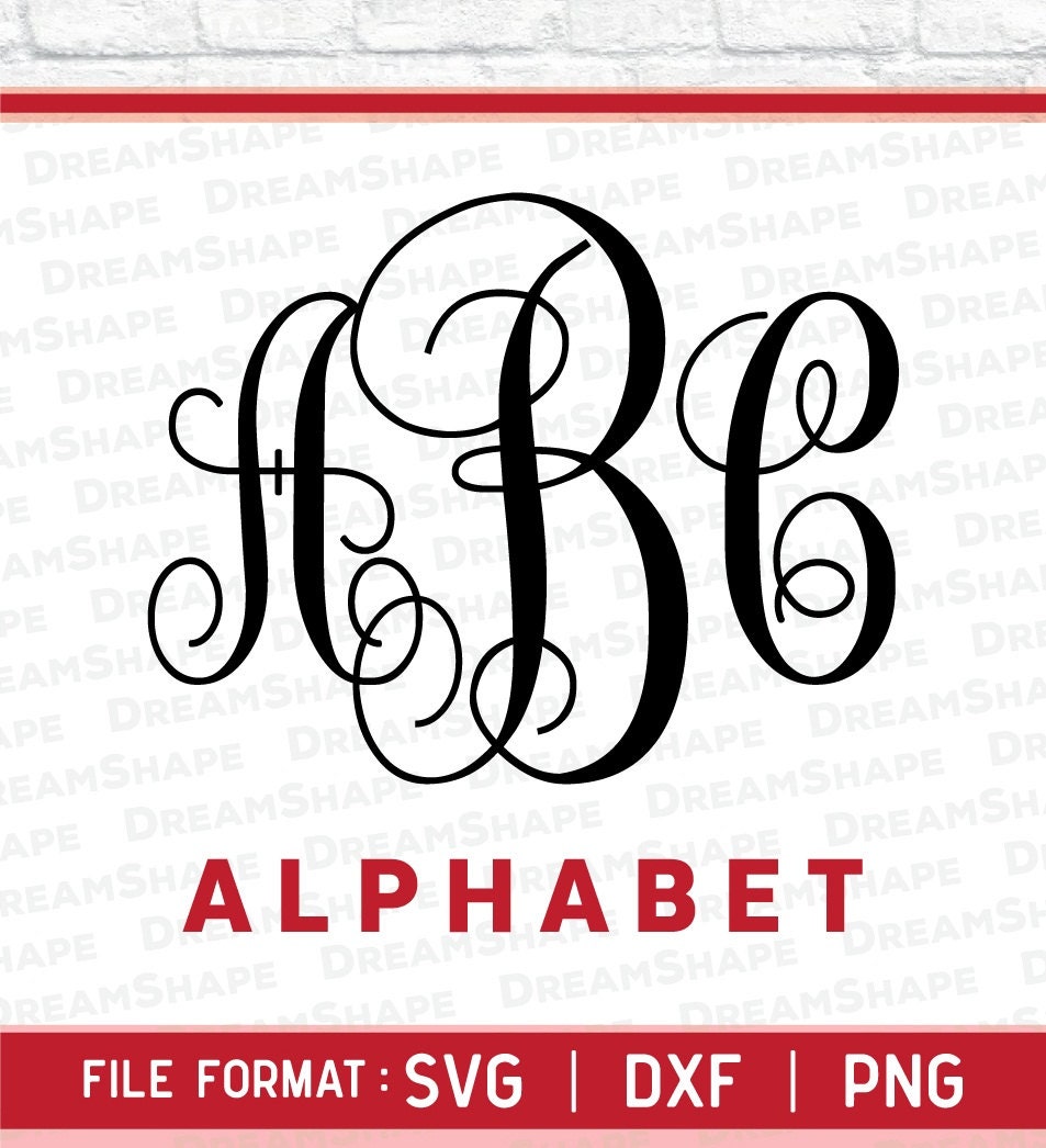 Download SVG Fonts Circle Monogram DXF PNG Alphabets Letters Cuttable