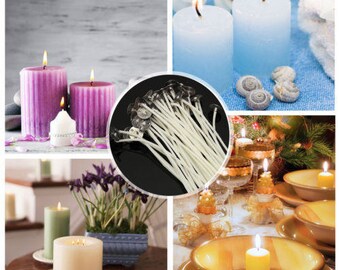 100 pcs 12cm candle wicks cotton core pre waxed with sustainers for candle