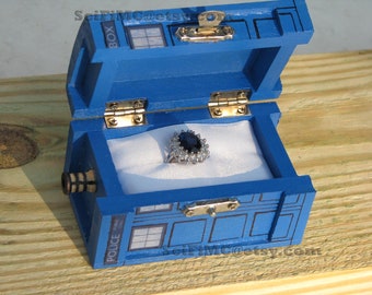TARDIS Inspired Small Painted Blue Box