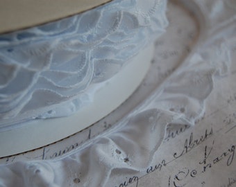 1" Classic White Eyelet Ruffle