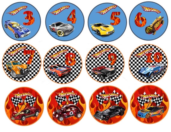 Hot Wheels Inspired Edible Images Cupcake Cookie Toppers