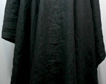 Plus size caftan/kaftan, linen, black, size size 1X-2X or 3X-4X