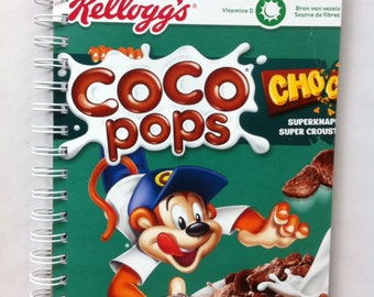 spiraal notebook, gerecycled notitieblok, gelinieerd schrift, chocopops