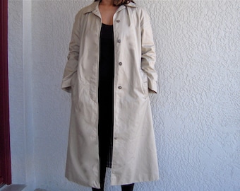 Vintage Trench Coat By Utex 1980s Cyclone Rain Coat Plaid Lining 80s Duster