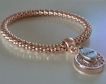 BELIEVE FILIGREE Rose Gold Bracelet