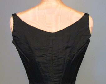 Victorian Sleeveless Corset Top Bodice - Black Gothic