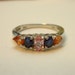 NATURAL Sapphire Size 7 Ladies Ring-Multi Gem 5 Stone Ring-TGW 1.35 Cts-INTENSE Colors & Clarity-Blue Pink And Orange-September Birthstones