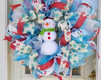 Snowman wreath / Snowman / Deco Mesh Wreaths / Winter Wreaths /Christmas Wreaths / Wreaths / Door Wreasths / Christmas / cyber monday