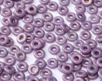O bead ® Chalk White Lila Vega Luster, Lilac Luster finish,1 x 4mm, Czech Glass, 5 grams, approx 160 beads, resealable hanging cello bag