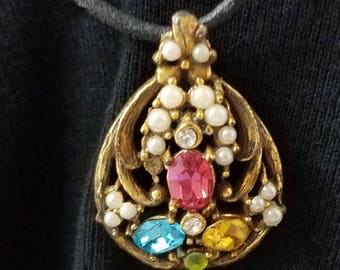 Rhinestone & Pearl Teardrop