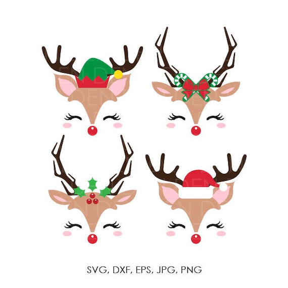 Download Items similar to Reindeer face svg, reindeer head svg ...