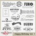 Digital and Printable Overlay Word Art Set - Instant Download - Happy Birthday Vol. 1 - Party
