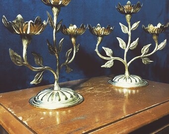 Vintage Villy Flower Candelabra (Pair)