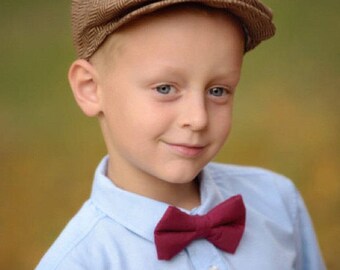 Boys Golden Brown Tweed Newsboy Hat, Newsboy Cap Boys, Toddler to Teen, Brown Herringbone Newsboy Hat, Driving Cap, Boys Golf Hat