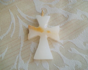 Vintage Agate Cross Pendant