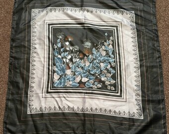 Vintage Black Frame Flowered Scarf