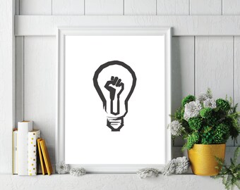Minimalist Art - Black Lives Matter Light Bulb