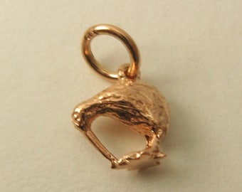Genuine SOLID 9K 9ct ROSE GOLD 3D Kiwi Animal New Zealand Gift charm/pendant