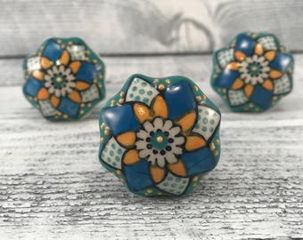 Ceramic Knob Decorative Cabinet Upgrade Knobs, Craft Supply, Hand Painted Drawer Pulls, Item #538015570