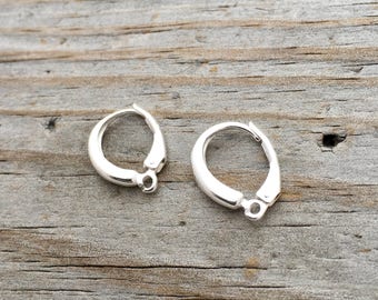 Sterling Silver Lever Back Earring Component 2 Pieces Jewelry Supply Jewelry Findings
