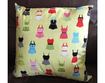 Vintage Bathing Suit Throw Pillow