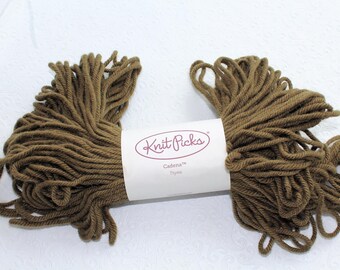 Knit Picks Cadena in Thyme, Wool and Alpaca Blend Yarn, Destash Wool Yarn, Brown Green Wool Yarn, Discontinued Yarn Knit Picks,