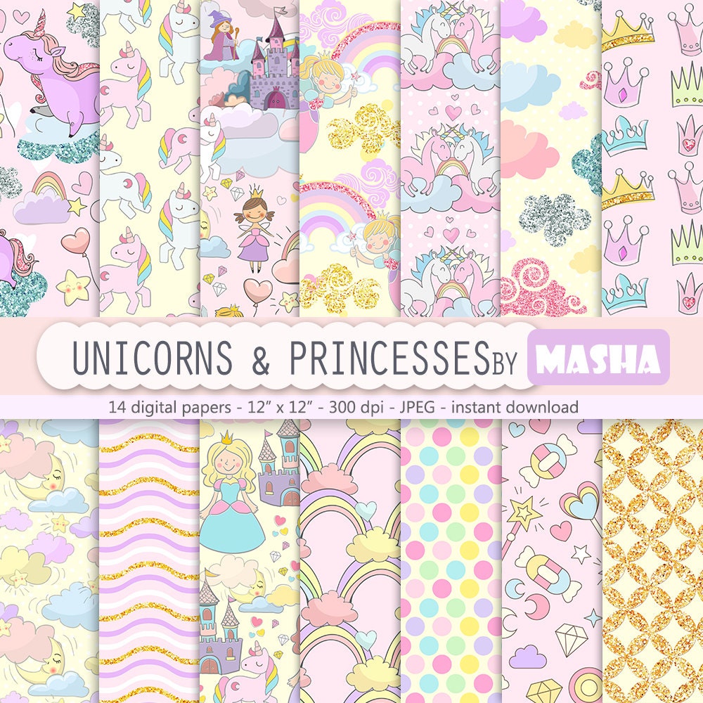 Unicorns papers: Unicorns & Princesses Digital